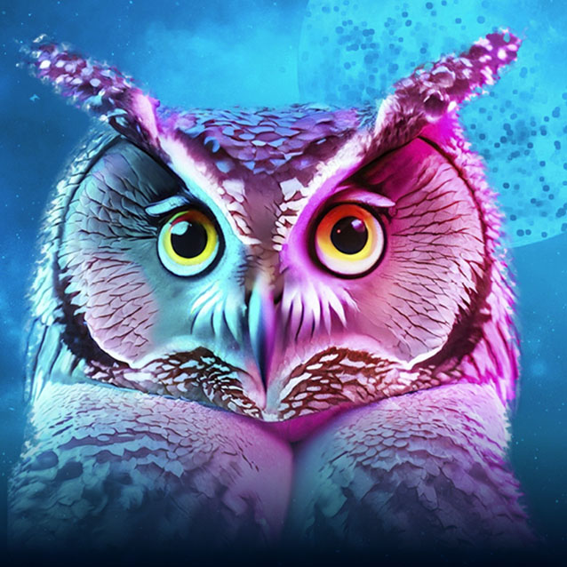 Grafische Darstellung einer Eule, des Plakatmotivs der Musuemsnacht